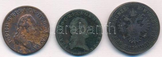 1790S 1kr Cu + 1800B 1kr + 1851B 2kr Cu T:2,2-