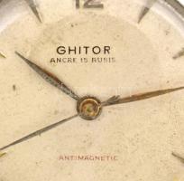 Ghitor 15 köves automata férfi karóra, működik, enyhén foltos számlap
