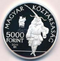2011. 5000Ft Ag "A mohácsi busójárás" tanúsítvánnyal T:PP Adamo EM237