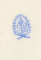 Herendi Viktória mintás hamutálka, kézzel festett, jelzett, apró kopásnyomokkal, 13,5×9 cm