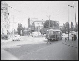 cca 1960 Pozsonyi villamosok, 9 db vintage felvétel (1 db fotó + 8 db diapozitív), Fekete György (19...