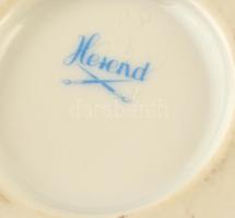 Herendi virág mintás kaspó, karmos lábakkal, kézzel festett, jelzett, apró kopásnyomokkal, m: 19 cm,...