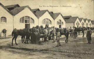 1915 La Vie au Régiment, LAbreuvoir / cavalry regiment, horse watering