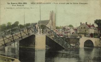 La Guerre 1914-1915, Beaumont-sur-Oise, Pont détruit par le Génie Francais / WWI, destroyed French bridge