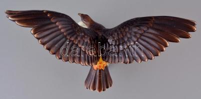 Herendi sas, kézzel festett, jelzett, apró kormányozókkal, m:19 cm, 31×15 cm