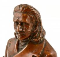 Jelzett (ZVF) Liszt Ferenc büszt, réz, súlyozott, m: 14 cm