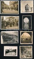 cca 1945 előtti Budapest, különböző időpontokban készült 13 db vintage fotó, 6x9 cm és 4x6 cm között