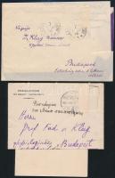 1907-1928 R. Nicolaides és Veress levelei Klug professzornak, borítékkal együtt