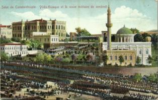 1919 Constantinople, Istanbul, Stamboul; Yildiz-Kiosque et la revue militaire de vendredi / palace, mosque, military parade