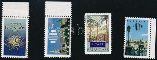 Budapesti szállodák, 3 db képeslap és 4 db levélzáró