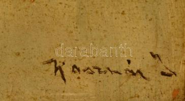 Kasznár Ring Jenő (1875-1945): Öreg a hegedűjével. Olaj, karton, jelzett, foltos, keretben, 34×24 cm