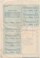 1927. "Hódmezővásárhelyi Gazdasági Egyesület Hitelszövetkezete" részjegye 20P-ről, szelvén...