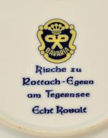 Bavaria karácsonyi dekoros tányér, Rottach-Egerni templom. Kobalt, jelzett, hibátlan 19,5 cm