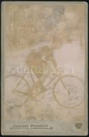 cca 1900 Kerékpáros fényképe. / Byciclist 11x17 cm