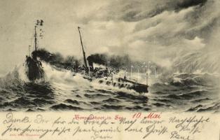 1901 K.u.K. Kriegsmarine Torpedoboot in See, 10. Mai / Osztrák-magyar haditengerészet torpedónaszádja / Austro-Hungarian Navy torpedo boat