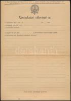 cca 1940-1960 3 db turizmussal kapcsolatos nyomtatvány (kirándulási ellenőrző ív, Magyar Turista Egy...