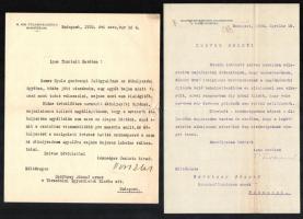 1928-1935 Szörtsey József, a TESZ elnökének levelezése, 9 db