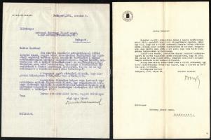 1928-1935 Szörtsey József, a TESZ elnökének levelezése, 9 db