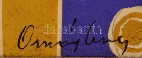 Országh jelzéssel: Furulyázó. Vegyes technika, papír, foltos, szakadásokkal, 29×19 cm