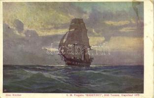 SM Fregatte Radetzky. Stapellauf 1872. Österr. Flottenverein Serie II. Nr. 2. K.u.K. Kriegsmarine / Austro-Hungarian Navy SM Radetzky frigate. s: Alex Kircher (worn corners)