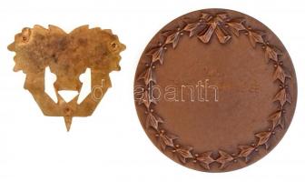 ~1970. Magyar Néphadsereg aranyozott fém jelvénye, hiányzó tűvel (50x45mm) + 1977. "BP Bajnoksá...