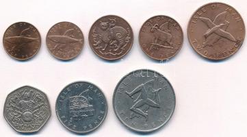 Man-sziget 1976-1982. 1/2p (2xklf) + 1p (2xklf) + 2p + 5p + 10p + 20p T:1-,2 Isle of Man 1976-1982. 1/2 Penny (2xdiff) + 1 Penny (2xdiff) + 2 Pence + 5 Pence + 10 Pence + 20 Pence C:AU,XF