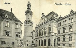 1919 Sopron, Városháza, Tűztorony. Kiadja Blum Náthán és Fia (fl)