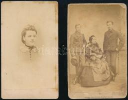 cca 1870 8 db vizitkártya méretű fotó, részben nevesítve, megviselt állapotban
