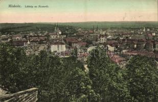 Miskolc, látkép az Avasról, templomok, zsinagóga