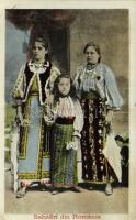 1918 Salutari din Romania / women in traditional costumes, Romanian folklore + Kriegsrohstoffstelle Brief-Stempel cancellation (EK)