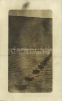 1918 Kotor, Cattaro; Az Osztrák-Magyar Haditengerészet bójái a kikötőben / K.u.K. Kriegsmarine Torpedoboot, Matrosen / WWI Austro-Hungarian Navy, buoys in the port. photo (fl)