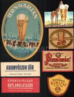 10 db sörcímke (Monimpex, Kőbányai magyar sör, Aranyászok sör, stb.)