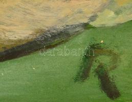 Rácz András (1926-2013): Csigaház. Akvarell, papír, jelzett (R), 21×31 cm