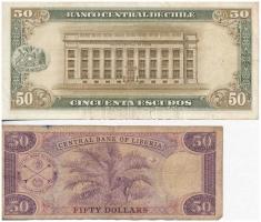 Vegyes: Chile 1962-1975. 50E + Libéria 2004. 50D T:III 
Mixed: Chile 1962-1975. 50 Escudos + Liberi...