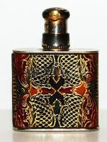 Szép szecessziós fém parfümös flakon működő adagolóval