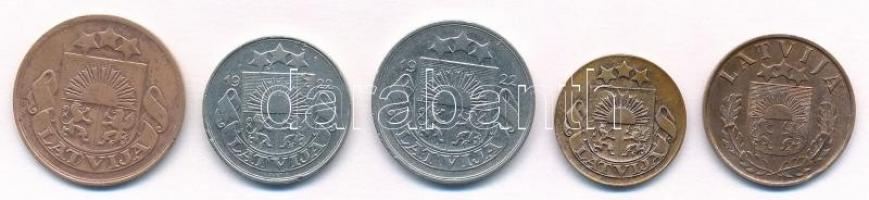 Lettország 1922. 5s Br + 10s Ni + 20s Ni + 1932. 1s Br + 1939. 2s Br T:2,2-
Latvia 1922. 5 Santimi ...