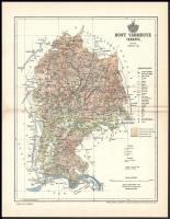1894 Hont vármegye térképe, tervezte: Gönczy Pál, készült: Posner Károly Lajos és Fia, 24×30 cm