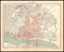 Pozsony városának térképe, kiadja: Pallas Részvénytársaság Nyomdája, 24×30 cm