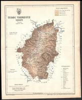 1897 Turóc vármegye térképe, tervezte: Gönczy Pál, készült: Posner Károly Lajos és Fia, 24×30 cm