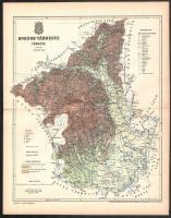 1896 Borsod vármegye térképe, tervezte: Gönczy Pál, készült: Posner Károly Lajos és Fia, 24×30 cm