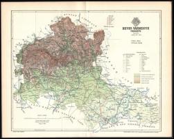 1894 Heves vármegye térképe, tervezte: Gönczy Pál, készült: Posner Károly Lajos és Fia, 24×30 cm