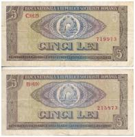 Románia 1966. 5L (2x) T:III  Romania 1966. 5 Lei (2x) C:F