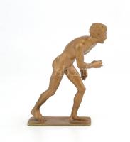 Futó akt, réz figura, jelzés nélkül, m: 11 cm