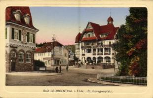 Georgenthal (Thüringen), St. Georgenplatz, Hotel-Pension Deutscher Hof / square, hotel