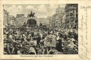 1902 Köln, Cologne; Wochenmarkt auf dem Heumarkt / market