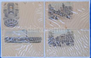 18 db RÉGI képeslap (10 Párizs és 8 London) 2 db képeslapalbumban / 18 pre-1945 postcards (10 Paris ...