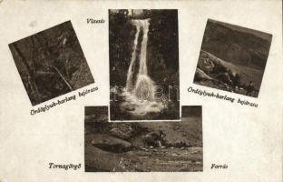 Tornagörgő, Görgő, Hrhov; Ördöglyuk-barlang bejárata, vízesés, forrás. Kiadja a Hangya Szövetkezet / cave entrance, waterfall, spring source (EK)