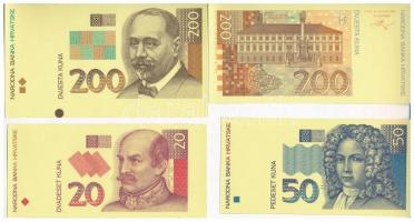 Horvátország 1993. 5K előlapi színpróba + 20K előlapi színpróba + 50K előlapi színpróba + 200K előla...