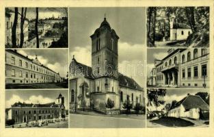 1943 Vasvár, mozaiklap: templomok, utcaképek. Kiadja Özv. Singer Zsigmondné