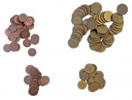NSZK ~327db-os vegyes pfennig tétel 1-2-5-10pf címletek T:vegyes FRG ~327pcs of pfennig coins in 1-2-5-10 Pfennig denominations C:mixed